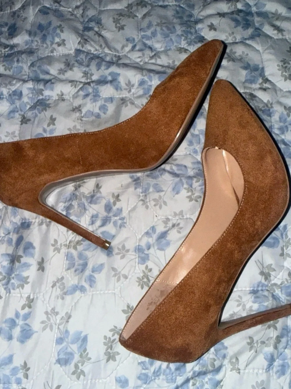 Classic Pointed Toe Brown Suede Women's Heels